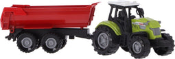 Tractor met Rode Aanhanger + Licht en Geluid