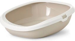 Savic Gizmo - Kattenbak - Verlaagde instap en gritrooster - Mokka/Wit - 52 x 39.5 x 15 cm