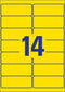 Avery L7263Y-25 - Etiketten Adresseren - Afneembaar 99,1 x 38,1 mm - Neon Geel (340 stuks)