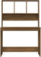 vidaXL - Bureau - met - schappen - 110x45x157 - cm - bewerkt - hout - bruineikenkleur