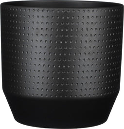 Mica Decorations Nola Bloempot - 27x27x25 cm - Keramiek - Zwart