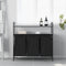 vidaXL - Wasmand - 3 - vakken - met - planken - grijs - sonoma - eiken