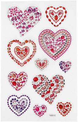 Diamond Stickers - Harten Design - Zelfklevende Strass Stickers - Glanzende Sierstickers - Glitter & Decoratieve Stickers - DIY Knutselen & Hobby - 1 Vel