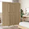 vidaXL - Kamerscherm - 4 - panelen - poly - rattan - beige