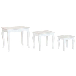 Bijzettafel Home ESPRIT Wit Lichtgrijs 53 x 35 x 47 cm