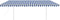 vidaXL - Luifel - automatisch - uittrekbaar - met - palen - 5x3 - m - blauw - en - wit