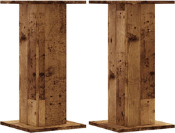 vidaXL - Speakerstandaards - 2 - st - 30x30x60 - cm - bewerkt - hout - oud - houtkleurig
