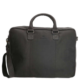 Micmacbags Oklahoma - Laptoptas 17,3 inch - Leer - Zwart