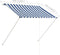 vidaXL - Luifel - uittrekbaar - 150x150 - cm - blauw - en - wit