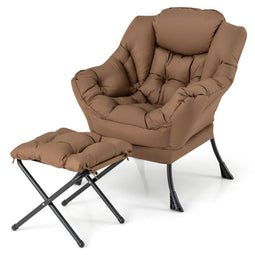 Coast Fauteuil - Relaxstoel met Kruk - Ergonomisch ontwerp Bruin