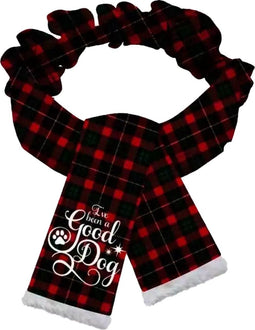 Plenty Gifts Kerst Sjaal - Hondensjaal - Good Dog - Rood/Groen - L