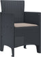vidaXL - Tuinstoelen - met - Kussens - 4 - pcs - Anthraciet - Poly - Rattan
