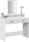 vidaXL - Witte - Kaptafel - met - Lades, - 100x41x140 - cm