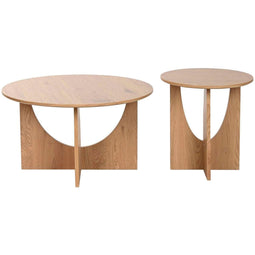 Set van 2 tafels Home ESPRIT Natuurlijk 75 x 75 x 45 cm