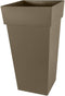 Eda Bloempot Toscane - vierkant - kunststof - taupe - L43 x B43 x H80 cm - 98 liter