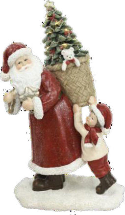 Kerstversiering DKD Home Decor Hars Kerstman (2 Stuks) (12 x 9 x 19 cm)
