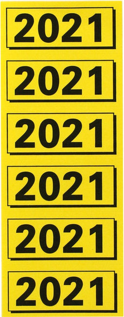 Rugetiket elba 2021 geel met zwarte opdruk 120st | 8000 stuks