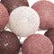 Atmosphera LED Feestverlichting Land balletjes aubergine / Roze / Roest - Lichtslingers katoen - Cotton ball - 16 Ballen - Dia 3.5 cm - Guirlande