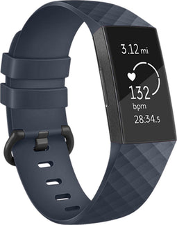 imoshion Siliconen bandje - Geschikt voor Fitbit Charge 4, Charge 3 - Donkerblauw - One Size