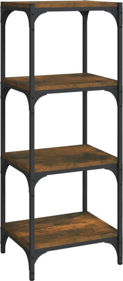 vidaXL - Boekenkast - 40x33x100 - cm - bewerkt - hout - gerookt - eikenkleurig