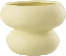 J-Line bloempot Cirkel - porselein - lichtgeel - Ø 19.5 cm