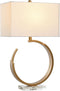 Bureaulamp DKD Home Decor 40 x 23 x 68 cm Kristal Gouden Metaal Transparant Wit 40 W 240 V
