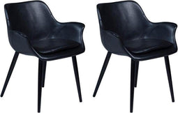 Dan-Form Combino - Eetkamerstoel - Set van 2 - Zwart kunstleer (2 stuks)