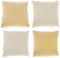 J-Line kussen Indi - textiel - geel - 4 stuks