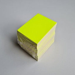 Klika - Prijskaart blanco fluor geel 6x8 cm 100 - 13 stuks
