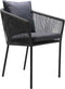 House Nordic Salerno - Tuinstoel - Aluminium polyester - Donkergrijs zwart (set van 4)