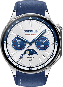 OnePlus Watch 2 - Smartwatch - 1,43-inch AMOLED - Zilver (Blauw)