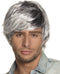 Boland Pruik Tyler zwart/wit Grijs - Steil - Kort - Mannen - - 60's & 70's - Hippie & Flower Power