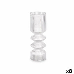 Vaas Strepen Transparant Kristal 8 x 23 x 8 cm (8 Stuks)