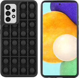 iMoshion Hoesje Geschikt voor Samsung Galaxy A52 (4G) / A52s / A52 (5G) Hoesje Siliconen - iMoshion Pop It Fidget Toy - Pop It hoesje - Zwart