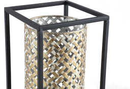 PTMD Brandon Vierkante Tafellamp - 15 x 15 x 47 cm - Metaal - Goud