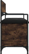 vidaXL - Opbergbankje - 85,5x42x73,5 - cm - bewerkt - hout - gerookt - eikenkleurig