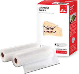 Solis Vacuumrollen - 20 x 600 cm - Geschikt voor Diepvries, Magnetron en Sous Vide Koken - BPA-Vrij - Drielaags Vacuum Rollen - Vacuumfolie Rollen - 2 Stuks