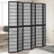 vidaXL - Kamerscherm - met - 6 - panelen - massief - paulowniahout - zwart
