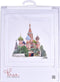 Thea Gouverneur - Borduurpakket met telpatroon - 513 - Voorgesorteerde DMC Garens - Kathedraal van de Voorbede van de Moeder Gods Moskou Rusland - Linnen - 34 cm x 37 cm - DIY Kit