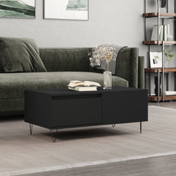 vidaXL - Salontafel - 90x50x36,5 - cm - bewerkt - hout - zwart