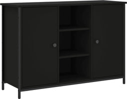 vidaXL - Dressoir - 100x35x70 - cm - bewerkt - hout - zwart