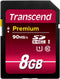 Transcend 8GB SDHC - Geheugenkaart Class 10 UHS-I 300X - 25 Mb/s schrijfsnelheid (1 stuk)