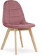 BORA Stoel - Donkerroze Velvet, Houten Poten, Functioneel Ontwerp en Comfortabele Zitting voor Woonkamer, Keuken, Slaapkamer en Eetkamer, Max. 120 kg