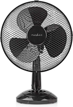 Nedis Tafelventilator | Netvoeding | Diameter: 300 mm | 35 W | Zwenkfunctie | 3 Snelheden | Zwart