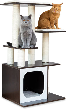 Cellavi Krabpaal - Voor Grote en Zware Katten - Stevige Sisal Touw - Bruin - 112.5x80x50 cm