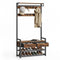 Kapstok Oxford - Halmeubel 6-in-1 - 10 haken 2 lades schoenenrek - Bruin