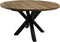Tuintafel rond - ø125x76 - Naturel/zwart - Teak/metaal