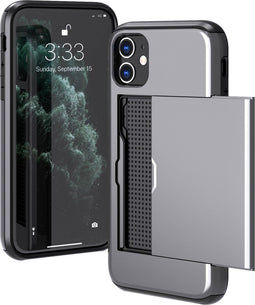 iMoshion Hoesje Geschikt voor iPhone 11 Hoesje - Ruimte voor 2 pasjes - iMoshion Backcover met pasjeshouder - Grijs