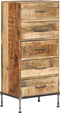 vidaXL - Ladekast - 45x35x106 - cm - massief - mangohout