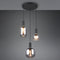 TRIO DIVA - Hanglamp - 3 lichtpunten - Zwart mat - Rookglas (1 stuk)